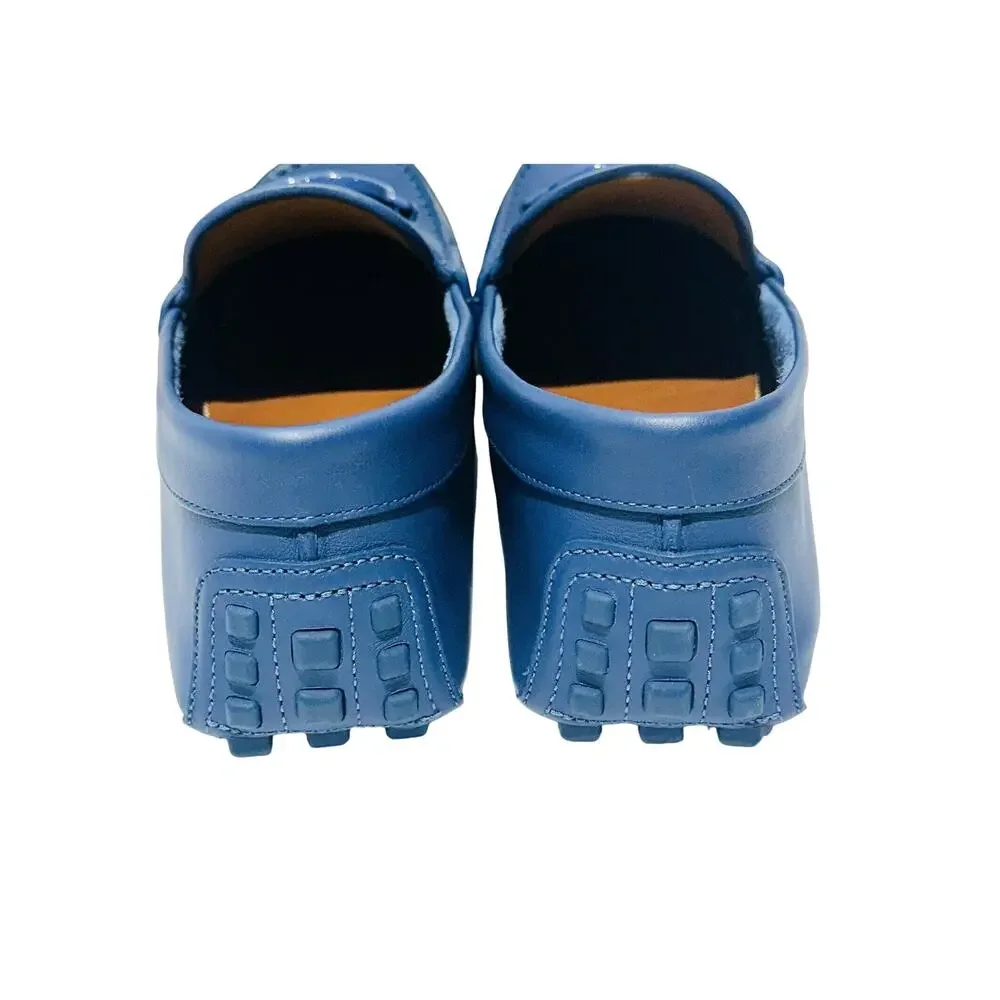 NIB Gucci Interlocking G Driver Size G 8.5 US 9 Moccasin Loafer Blue Indigo